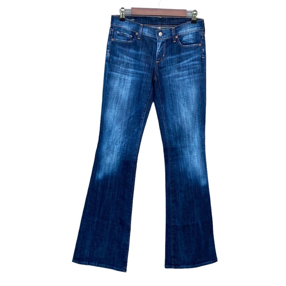 New Citizens of Humanity Ingrid Distressed Stretch Low Waist Flare Jeans Size 28